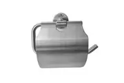 Dolphy Space Saving Heavy Duty Stainless Steel Toilet Roll Holder with Cover - Brushed Silver