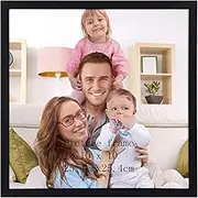 Giftgarden Black Picture Frame, 25 x 25 cm, Modern Photo Frame for Square Photos and Pictures, Smooth Slim Design, Wall or Table Stand - Single
