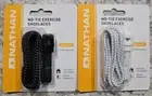 2 Sets Nathan No-Tie Exercise/Run Shoelaces Grip-lace Lock System Black&White