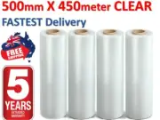 Stretch Film CLEAR Hand Use 500mm x 25UM Pallet Wrap | 450 Meter LONG | AU Stock