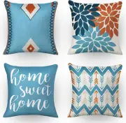 Throw Pillow Covers 18 x 18 Set of 4 Geometry Outdoor Square Pillow Cushion Case