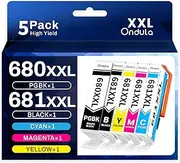 [Ondula] 680XXL 681XXL Ink Cartridges Compatible for Canon PGI-680XXL CLI-681XXL for PIXMA TR7560 TR8560 TR8660 TR8660a TS6160 TS6260 TS8160 TS8260 TS9160 TS9560 TS706 (5 Pack)