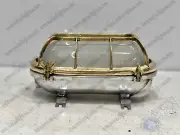 Nautical Antique Bulkhead Ceiling Light - Aluminium & Brass Maritime Decor
