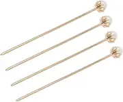 Baluue Elegant Hair Accessories Set of Pearl-trimmed Hair Chopsticks Lotus Pattern for Women