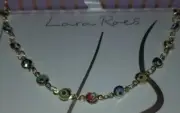 LARA ROES STERLING SILVER GOLD PLATED EVIL EYE GEMSTONE ANKLET BRACELET 9"NIB