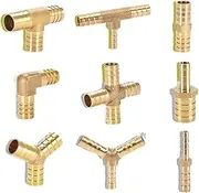 Brass T Joiner Fuel Hose Gas Joiner TEE Connector Reducing Couplings (10,T Piece: 12mm - 1/2")