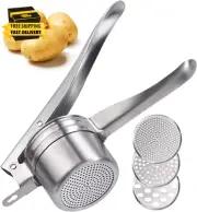 Potato Ricer 15Oz Stainless Steel by - Sturdy Masher for Creamy Mashed Potatoe