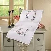 Blue Pansy 40X100CM Printed Table Runner Embroidery KIT