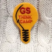 Vintage Girl Scouts GS Think Camp Yellow Lightbulb Patch