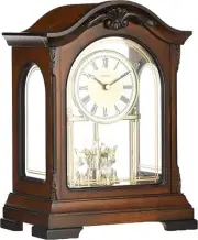 Elegant Walnut Chiming Clock with Westminster Melody & Revolving Pendulum