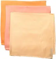 mens 100% Silk Hand Rolled 17"x 17" Pocket Square One Size Peach/Orange/Coral