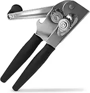 Commercial Manual Can Opener - Heavy Duty Hand Crank With Swing Grip Design for Large Cans - Comfortable Easy Handle, Black