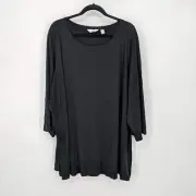 Susan Graver Weekend Essentials Cool Touch Bateau Neck Top Black Women's Size 5X