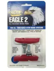 Kool Stop Eagle 2 Brake Pads - Threaded Post - Red - Sold In Pairs