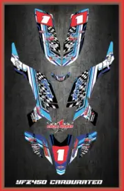 YAMAHA YFZ 450 YFZ450 04-09 CARB ATV QUAD SEMI CUSTOM GRAPHICS DECALS ROCKET
