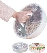 Divided Serving Tray Platter with Lid Storage Container Plastic Compartment Box Clear Organizer for Candy, Fruits, Nuts, Snacks Parties Entertaining (1 Pcs)