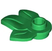 LEGO-NEW-#32607-ROUND BRIGHT GREEN PLANT PLATE 1 X 1 W/ 3 LEAVES -18 PIECES