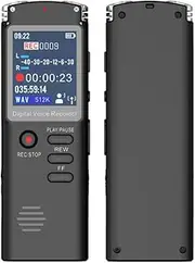 64GB Voice Activated Recorder with Playback - Portable Digital Voice recorder with A-B Repeat/Telephone Recording, Rechargeable Dictaphone MP3 Recorder for Class Lectures Interviews