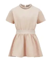 Moncler Enfant Logo-Trimmed Crewneck Dress 8Y,14Y,10Y light pink