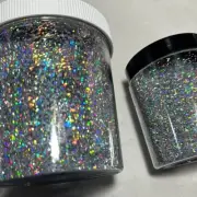 Silver Holographic RAINBOW Metal Flake .015” LARGE Premium EPOXY 2oz 2 ounces