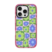 iPhone 16 Pro Impact Case MagSafe Compatible Warped Floral Checker