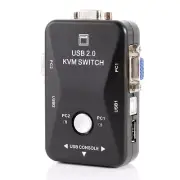 Dual/2-Port USB VGA KVM Switch Box Fr Mouse Keyboard Monitor Sharing Computer PC