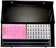 Mahjong Tiles Chinese Mahjong Set Portable Mini Mahjong Set 144pcs Mahjong Cards Mini Mahjong Set Travel Toy Dices Chinese Playthings Kit Sets Chinese Mahjong