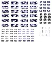 HO Scale Truck / Trailer Decals. " Metro Trailers "