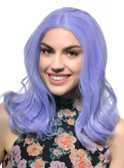 Deep Periwinkle Loose Waves Mid-Length Lace Front Fashion Wig