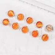 LIBERGA 20 Pcs Imitation Opal Round Buttons with Shank, 10mm Small Button for Clothes, Shirt, Craft Projects, Orange