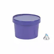 Purple Round Favor Boxes With Lid, Party Supplies, 12 Pieces