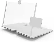 10” Screen Magnifier for Cell Phone - Enlarges The Screen 2-3 s - Compat with All Phones White 10 in