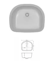 Lansen solid surface sink Benton Bisque