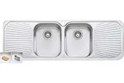 Oliveri Petite Double Bowl Inset Sink With Double Drainer PE353