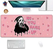 Ghostface Mouse Pad Desk Mat,Ghostface Mouse Mat,Desk Pad,Pink Mouse Pad for Desk,Desk Mat for Desktop,Keyboard and Mouse Pad,Gaming Mouse Pad Mousepad for Computer Office Home Work(27.5X11.8 in)