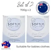 Softly Pure Soap Laundry Flakes Set of 2 Bulk Value Babies Clothes Delicates Lux