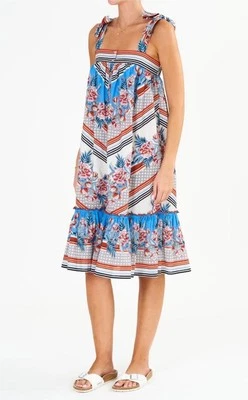 NWT M.A.B.E. Midi Shoulder Tie Sundress in Arden Size Small