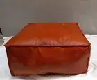 Vintage Moroccan Ottoman Leather Footstool Genuine Handmade Pouffe