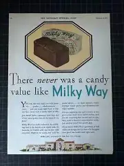 Vintage 1931 Milky Way Candy Bar Print Ad