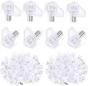 Swpeet 200 Pcs 5 mm Clear Shelf Pins, Transparent Plastic Shelf Support Pegs Shelf Holder Pins Bracket Cabinet Clips Holder for Shelf Holes on Bookcase, Cabinets and Entertainment Centers