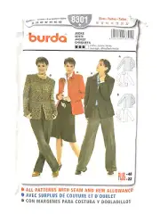 Burda Sewing Pattern 8301 Coat Jacket Misses Size 10-22 UNCUT