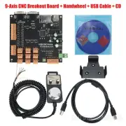 9Axis CNC Controller Kit Motor Controller Breakout Board +Handwheel+USB Cable+CD