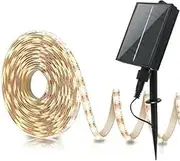 CXEGCCUF Outdoor Solar LED Light Strip, 2024 Upgradable cutting Rope Light -8 mode 180 LED, Solar flexible waterproof light string warm white - Garden/home/patio/patio