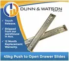 350mm 45kg Push to Open Drawer Slides / Fridge Runners - Kitchens, Trailer, 4wd