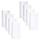 Linen Dinner Napkins 20 x 20 Inch - 100% Pure Linen White Napkins Set of 8 - ...