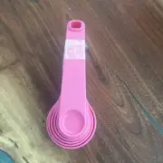 Tupperware Measuring Mates 5 Spoons Set Nesting Pink Replacements
