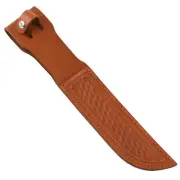 Brown Basketweave Leather Straight Fixed Blade Knife Sheath 7" Blade
