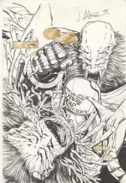 Armorines #7 pg 1 Original Comic Art Splash Page by Jim Calafiore