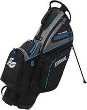 Stinger Lightweight Golf Stand Bag - Black/Grey/Blue for Golfers, 14-Way Divider, 7 Pockets, Insulated Drink Sleeve, Large Travel/Rain Hood, Backpack Carry Strap and More.
