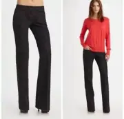 NWT Theory Naraeh D Denim Donegal Charcoal Black Flare Jeans Size 00 $275